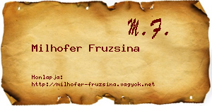 Milhofer Fruzsina névjegykártya